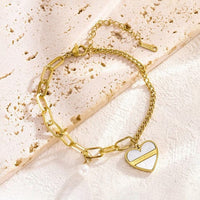 White Heart Beat Anti Tarnish Bracelet