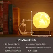 Magnetic Floating 3D Moon Night Lamp