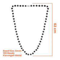 Karungali Mala with Silver Cap – Govt. Certified Ebony Wood Beads