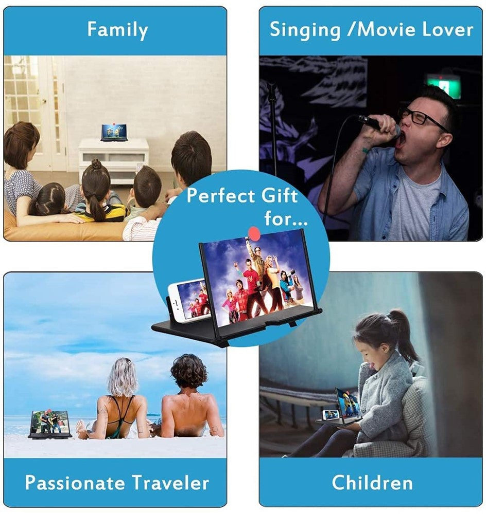 10" Screen Magnifier-3D HD Magnifying Projector Screen Enlarger for Movies, Videos and Gaming – Foldable Phone Stand Holder with Screen Amplifier–Compatible with All Smartphones @ Rs. 599