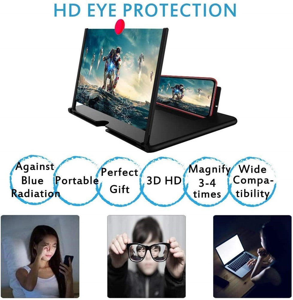 10" Screen Magnifier-3D HD Magnifying Projector Screen Enlarger for Movies, Videos and Gaming – Foldable Phone Stand Holder with Screen Amplifier–Compatible with All Smartphones @ Rs. 599