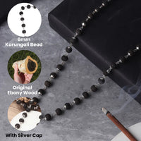 Karungali Mala with Silver Cap – Govt. Certified Ebony Wood Beads