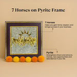 7 Horses on Raw Pyrite Frame – Gallop Towards Success, Abundance & Fame
