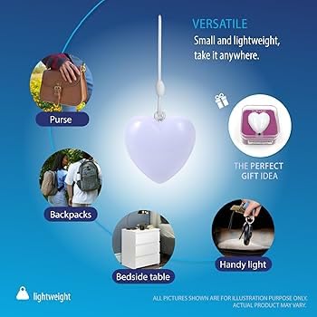 LED Heart Keychain Night Light