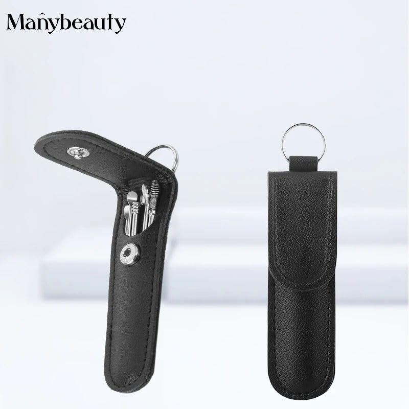6-Piece Stainless Steel Ear Wax Removal Tool Set with Leather Storage Case