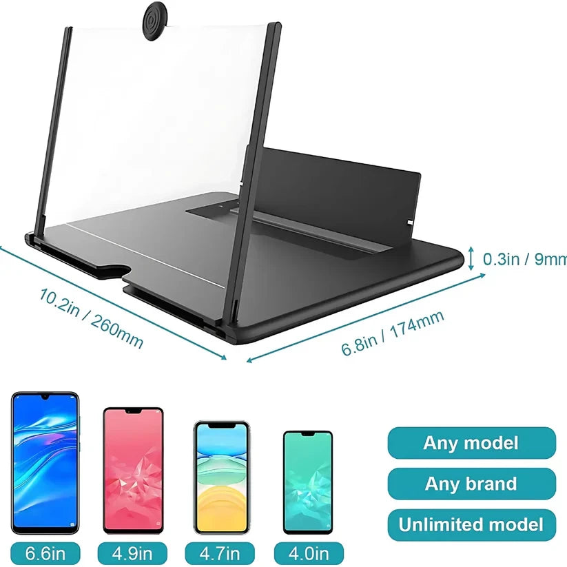 10" Screen Magnifier-3D HD Magnifying Projector Screen Enlarger for Movies, Videos and Gaming – Foldable Phone Stand Holder with Screen Amplifier–Compatible with All Smartphones @ Rs. 599