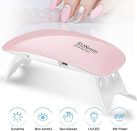 Mini Portable UV-LED Nail Lamp – USB Travel Nail Dryer with Foldable Stand for Gel Polish
