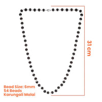 Karungali Mala with Silver Cap – Govt. Certified Ebony Wood Beads