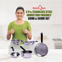 5 Pcs Induction Friendly Cookware Set