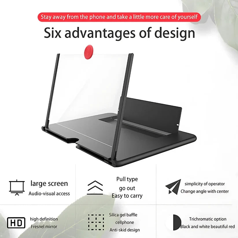 10" Screen Magnifier-3D HD Magnifying Projector Screen Enlarger for Movies, Videos and Gaming – Foldable Phone Stand Holder with Screen Amplifier–Compatible with All Smartphones @ Rs. 599