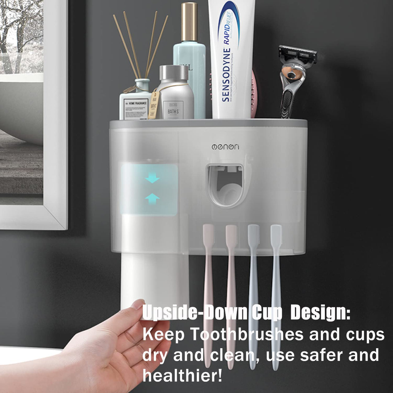 Automatic Toothbrush & Toothpaste Dispenser – Wall-Mounted Space-Saving Bathroom Organizer