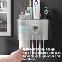 Automatic Toothbrush & Toothpaste Dispenser – Wall-Mounted Space-Saving Bathroom Organizer