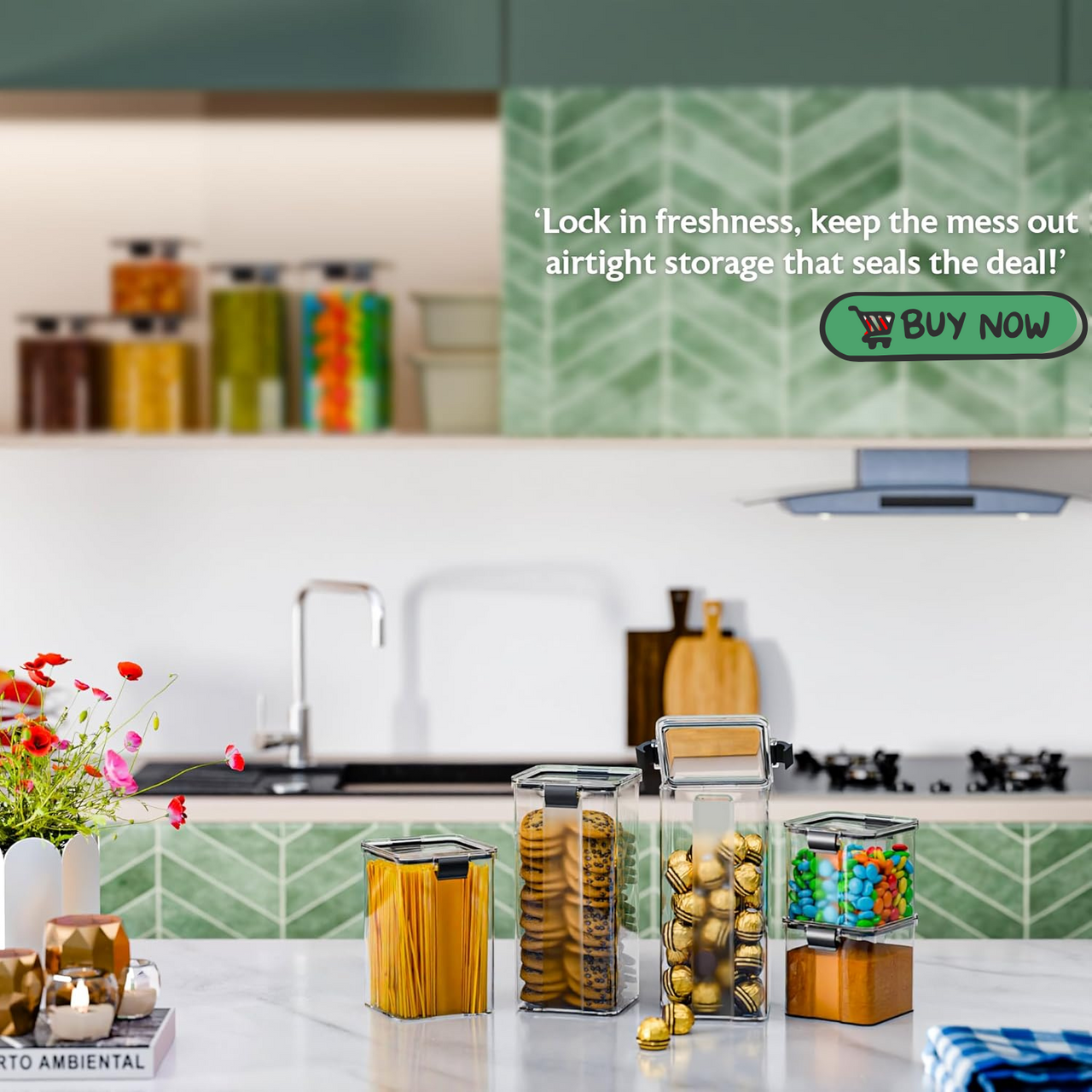 Premium Airtight Food Storage Containers – BPA Free, Leakproof, Stackable Kitchen Organizer Jars