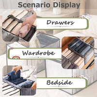 7-Grid Transparent Closet Clothes Organizer