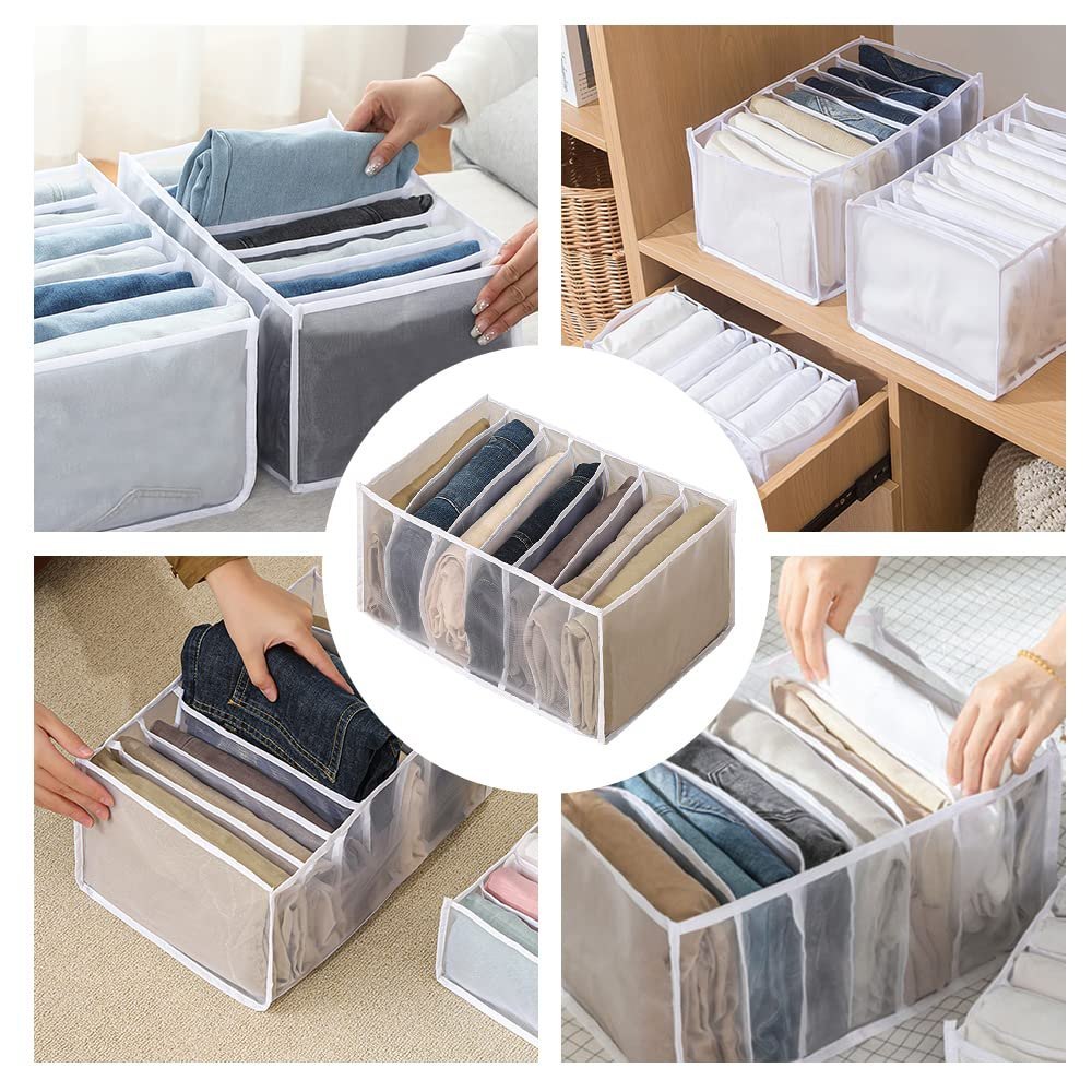 7-Grid Transparent Closet Clothes Organizer