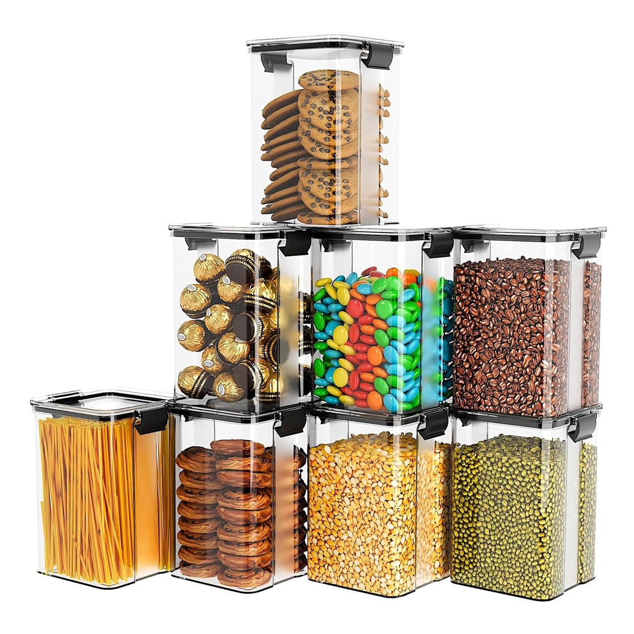 Premium Airtight Food Storage Containers – BPA Free, Leakproof, Stackable Kitchen Organizer Jars