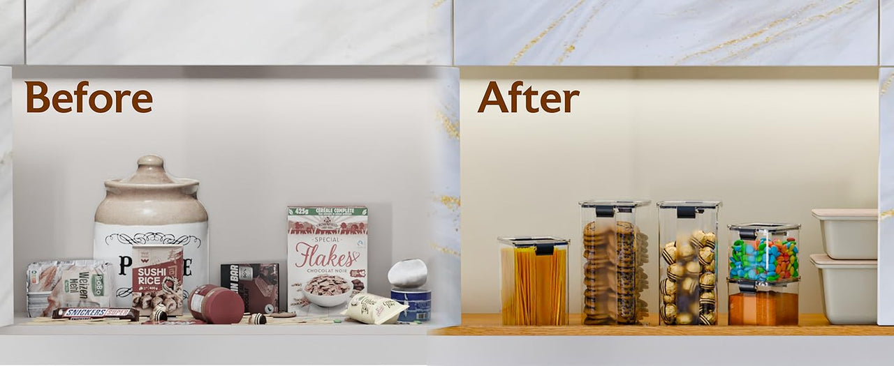 Premium Airtight Food Storage Containers – BPA Free, Leakproof, Stackable Kitchen Organizer Jars