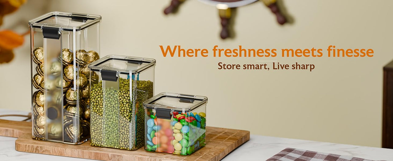 Premium Airtight Food Storage Containers – BPA Free, Leakproof, Stackable Kitchen Organizer Jars