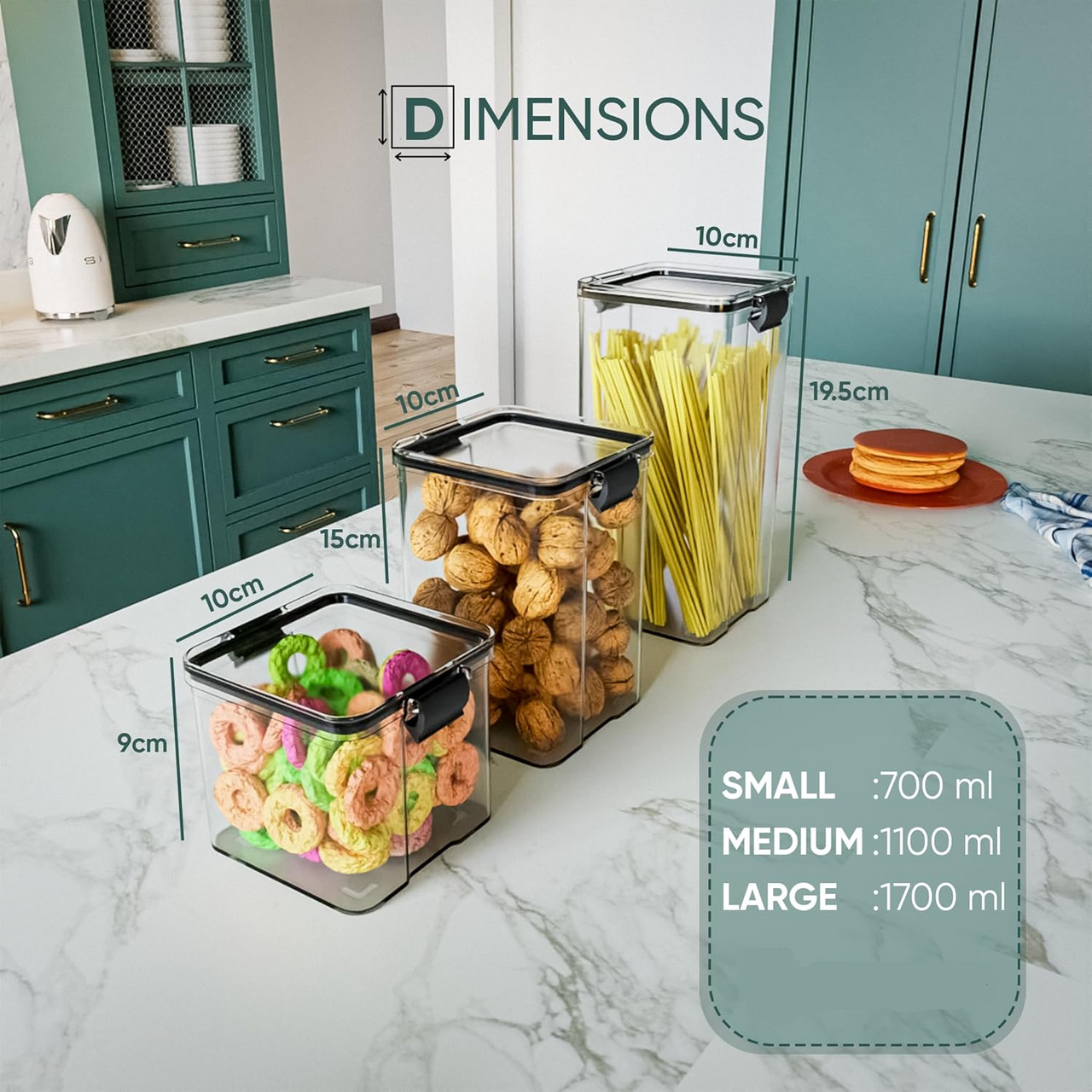 Premium Airtight Food Storage Containers – BPA Free, Leakproof, Stackable Kitchen Organizer Jars