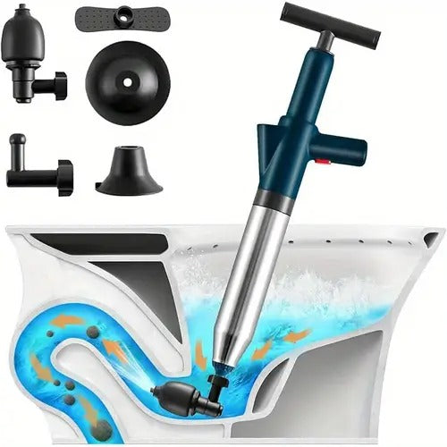 High-Pressure Air Drain Cleaner for Toilets, Sinks, and Pipe Blockage Removal