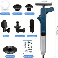 High-Pressure Air Drain Cleaner for Toilets, Sinks, and Pipe Blockage Removal