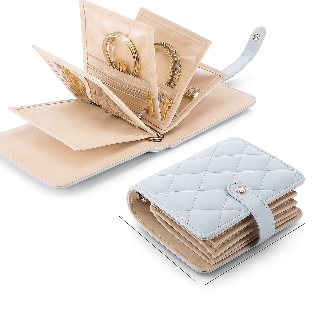 Velvet Zipper Jewelry Storage Book