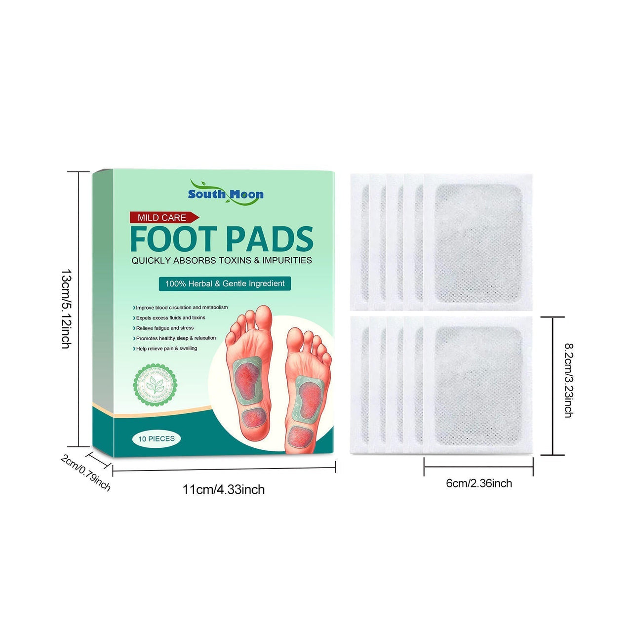 100% Herbal & Gentle Ingredient Detox Foot Pads (Pack of 10)- Buy 1 Get 1 Free