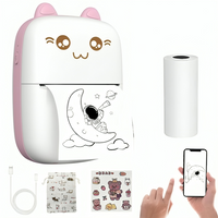 Mini Bluetooth Thermal Label Printer – Portable, Ink-Free, Black on White with Paper & Stickers (Android & iOS)