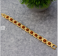 5 Mukhi Rudraksha Bracelet with Premium Gold Plating – Lab Certified & Energized