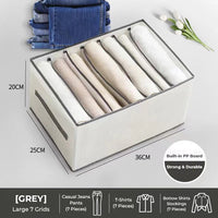 7-Grid Transparent Closet Clothes Organizer