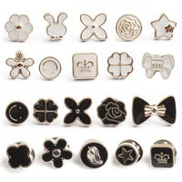 Stylish Enamel Modesty Pins & Brooches (pack of 10)| No-Sew Instant Buttons for Shirts & Blouses
