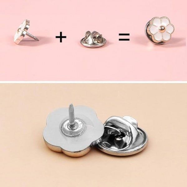 Stylish Enamel Modesty Pins & Brooches (pack of 10)| No-Sew Instant Buttons for Shirts & Blouses
