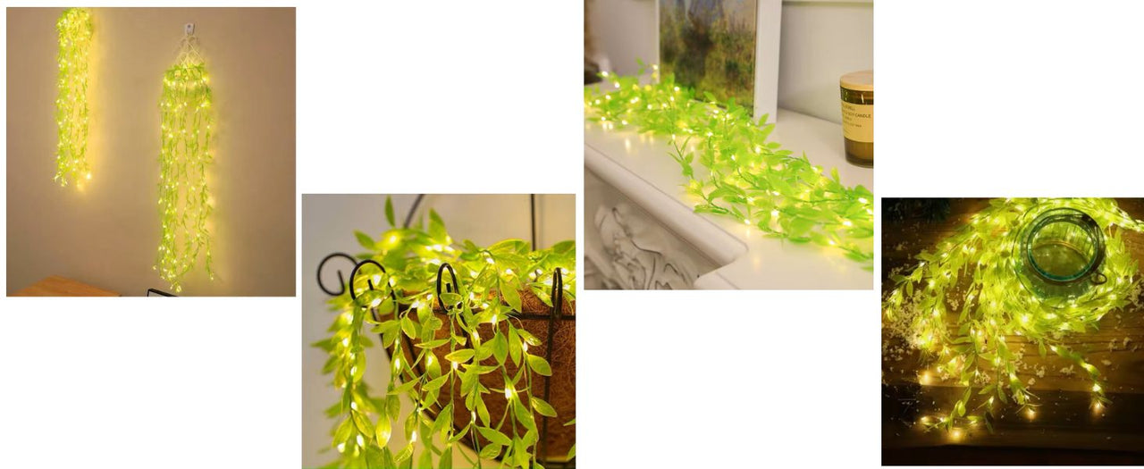 Artificial Leaf Vine LED String Lights (5 miters)  – Hanging Fairy Curtain Lights for Home & Festivals
