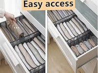 7-Grid Transparent Closet Clothes Organizer