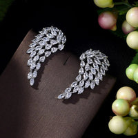 Wing Shape Anti Tarnish AD Studded Earrings
