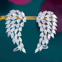 Wing Shape Anti Tarnish AD Studded Earrings