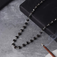Karungali Mala with Silver Cap – Govt. Certified Ebony Wood Beads