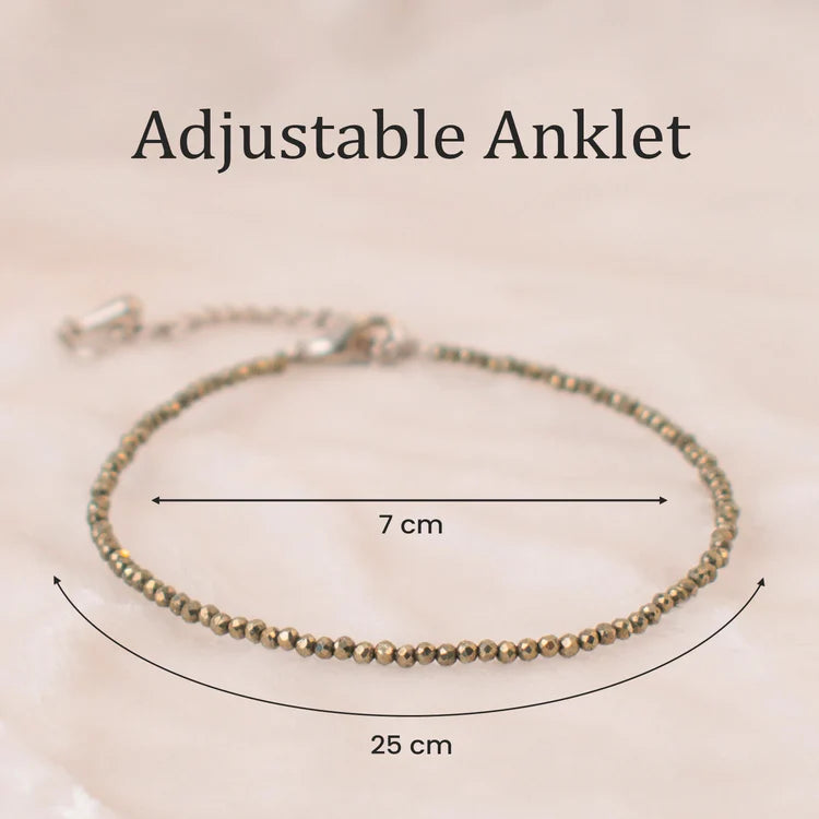 ✨ Raw Pyrite Crystal Bracelet & Anklet Combo – Energized for Success & Protection