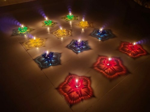 Magic 3D Water Sensor Diya (Pack of 10) – Flameless LED Diyas for Festivals & Decor