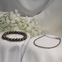 ✨ Raw Pyrite Crystal Bracelet & Anklet Combo – Energized for Success & Protection