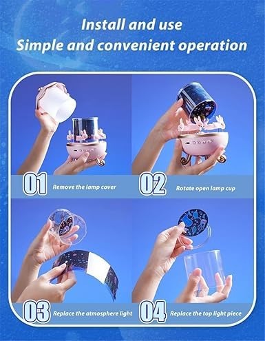 Rotating Cabin Projector Star Projector Night Light for Kids