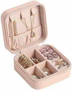 Portable Mini Travel Jewelry Case with Removable Dividers