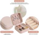 Portable Mini Travel Jewelry Case with Removable Dividers