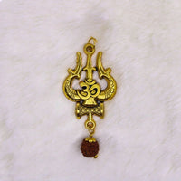 Rudraksha Mala with Trishul Damru Om Pendant – Spiritual Protection & Energy Balance